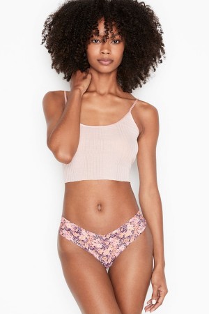 Almost Nude Victoria's Secret Sexy Illusions by Victorias Secret No Show Thong Knickers | PZY-839617