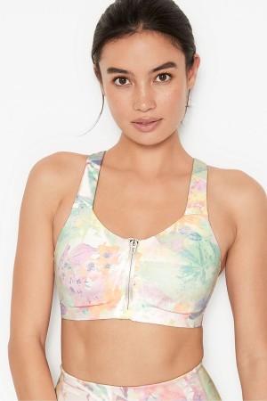 Apricot Frost Orange Victoria's Secret Knockout High Impact Racerback Zip Up Sports Bra | YBW-329648