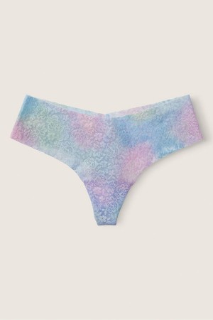 Arctic Ice Blue Victoria's Secret No Show Thong Lace Knickers | ANB-419076