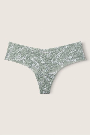 Arctic Ice Blue Victoria's Secret No Show Thong Lace Knickers | GAM-870361