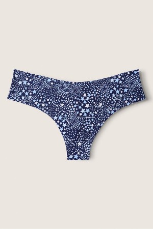 Artic Ice Blur Print Blue Victoria's Secret No-Show No Show Thong Knickers | WRZ-059186