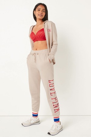 Atomic Pink Sans Logo Victoria's Secret Fleece Lounge Jogger | OTA-561809