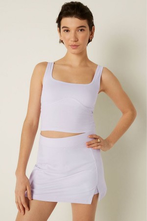 Atomic Pink Victoria's Secret Cotton Contour Crop Top Tank Top | WJK-502764