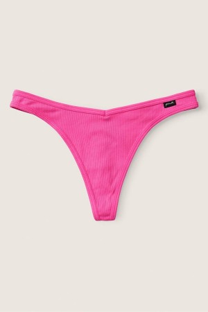 Atomic Pink Victoria's Secret Stretch Cotton Cotton Thong Knickers | RWH-614587