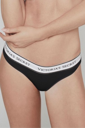 Ballad Blue Victoria's Secret Stretch Cotton Logo Knickers | TRN-093576