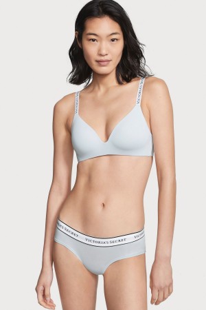 Ballad Blue Victoria's Secret Stretch Cotton Logo Knickers | QTF-357496