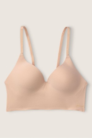 Beige Nude Victoria's Secret Smooth Non Wired Push Up Bralette | ZSP-246051