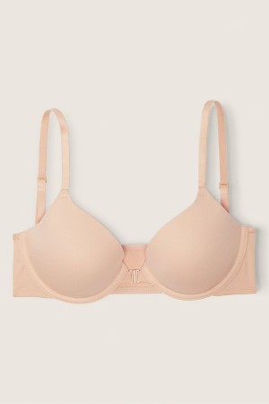 Beige Nude Victoria's Secret Wear Everywhere Front Fastening Lightly Lined T-Shirt Bra | RXK-648213