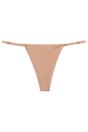 Beige Victoria's Secret Love Cloud Adjustable String Thong Knickers | RTS-657809