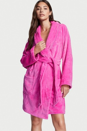 Black Cherries Victoria's Secret Cosy Short Dressing Gown | DWN-972618