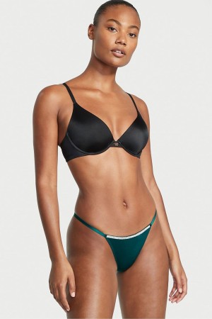 Black Ivy Green Victoria's Secret Very Sexy Smooth Shine Strap Knickers | VFT-290175