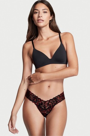 Black Ivy Victoria's Secret The Lacie Lace Thong Knickers | AFD-961430