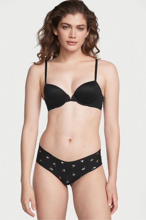 Black Mini Palm Victoria's Secret Sexy Illusions by Victorias Secret No Show Cheeky Knickers | NTJ-876019