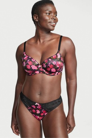 Black Rose Victoria's Secret Body by Victoria Smooth Thong Knickers | ZQN-105647