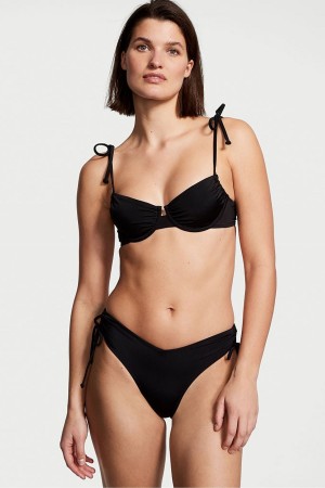 Black Shine Victoria's Secret Swim Bikini Bottom | RBE-749185