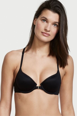 Black Victoria's Secret Body by Victoria Smooth Front Fastening Lightly Lined Demi Bra | POX-384719