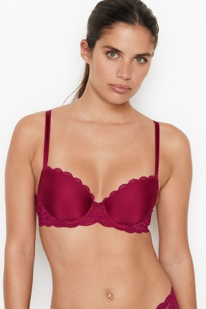 Black Victoria's Secret Dream Angels Smooth Lace Wing Lightly Lined Demi Bra | ORD-796321