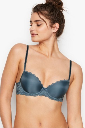 Black Victoria's Secret Dream Angels Smooth Lace Wing Lightly Lined Demi Bra | QYW-413625