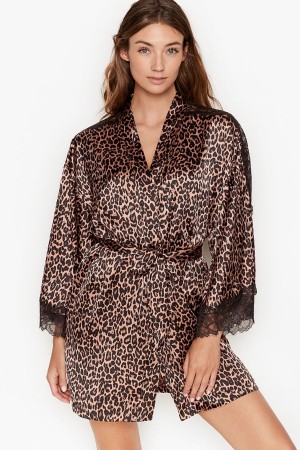 Black Victoria's Secret Lace Inset Kimono Robe | WQE-903625