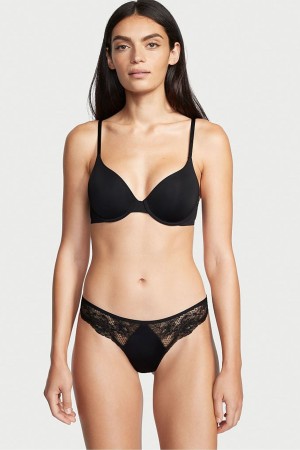 Black Victoria's Secret Lace Thong Knickers | BSK-548609