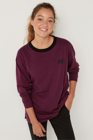 Black Victoria's Secret Long Sleeve T-Shirt | JUT-548061