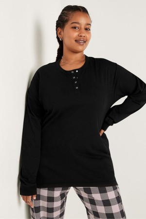 Black Victoria's Secret Long Sleeve T-Shirt | IPF-489567