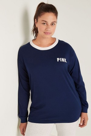 Black Victoria's Secret Long Sleeve T-Shirt | RYH-356412