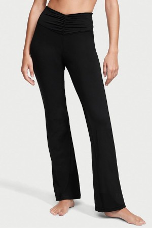 Black Victoria's Secret Ruched Wide Leg Flare Legging | EKD-516972