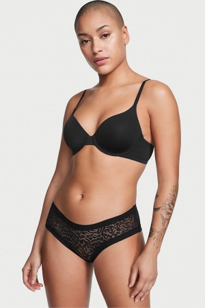 Black Victoria's Secret Sexy Illusions by Victorias Secret Mesh No Show Cheeky Knickers | TGA-835741