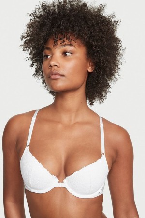 Black Victoria's Secret Sexy Tee Lace Front Fastening Lightly Lined T-Shirt Bra | VCI-904582