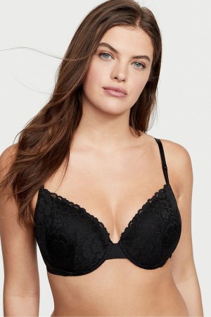 Black Victoria's Secret Sexy Tee Lace Lightly Lined T-Shirt Bra | TES-861374