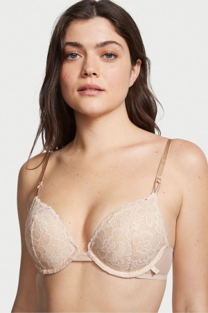 Black Victoria's Secret Sexy Tee Lace T-Shirt Push Up Bra | LFI-137805