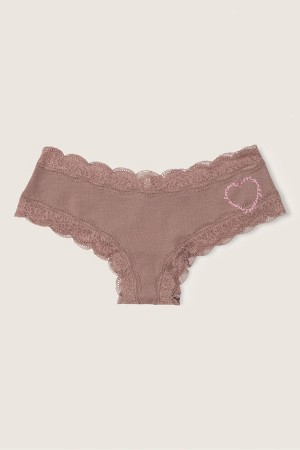 Black Victoria's Secret The Lacie Lace Trim Cheeky Knickers | DXZ-047528