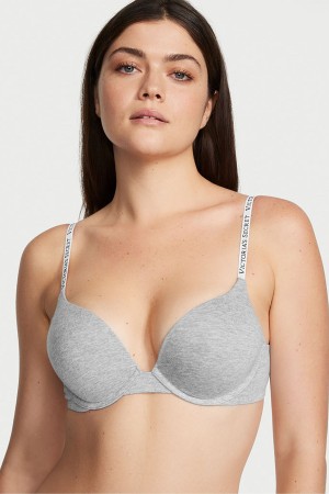 Black Victoria's Secret The T-Shirt Add 2 Cups T-Shirt Plunge Bra | GRQ-456378