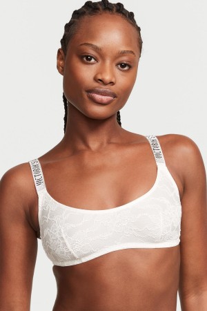 Black Victoria's Secret Very Sexy Shine Strap Lace Bralette | RMQ-758194