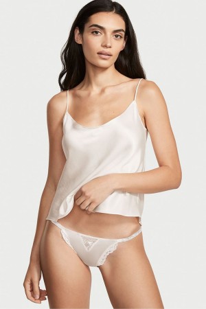 Black Victoria's Secret Very Sexy Smooth Shine Strap Knickers | MUP-590176