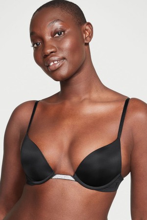 Black Victoria's Secret Very Sexy Smooth Plunge Shine Multiway Bra | VLC-932874