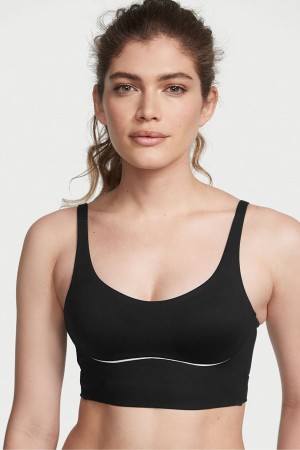 Black Victoria's Secret Victorias Secret Medium Impact Strappy Back Sports Bra | LUH-387210