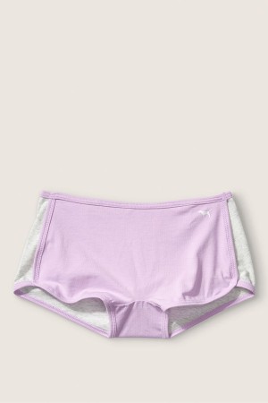 Blue Lilac Marble With Graphic Victoria's Secret Cotton Short Knickers | CWY-957231