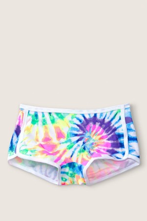 Blue Lilac Marble With Graphic Victoria's Secret Cotton Short Knickers | ICW-594236