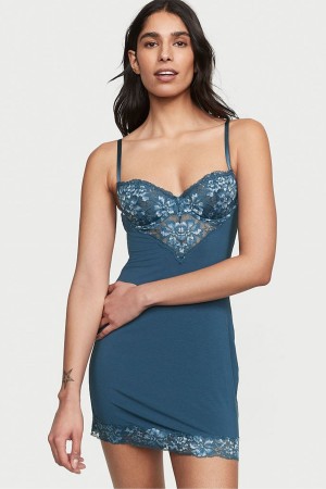 Blue Midnight Sea Victoria's Secret Modal Slip Dress | WDA-725369