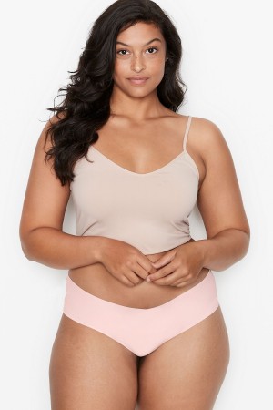 Bright Apricot Victoria's Secret Sexy Illusions by Victorias Secret No Show Lace Hipster Knickers | TKH-405713