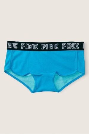 Bright Marine Blue Victoria's Secret Stretch Cotton Logo Short Knickers | IRE-870926