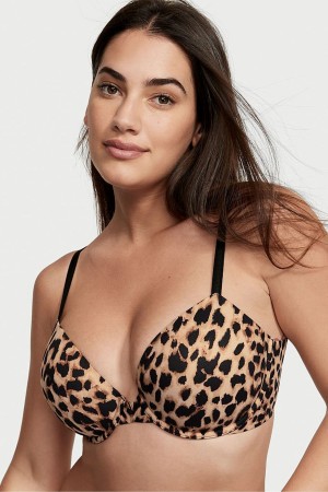 Brown Leopard Print Victoria's Secret Love Cloud Smooth Bra | RIW-018427