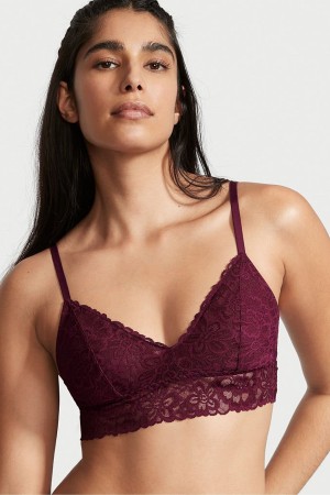 Burgundy Purple Victoria's Secret Sexy Tee Lace Unlined Bralette | SCJ-368519