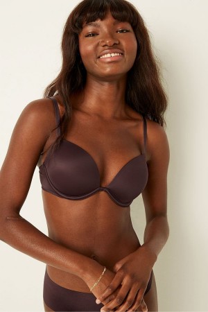 Burnt Umber Brown Victoria's Secret Wear Everywhere Smooth Push Up T-Shirt Bra | LEY-192678