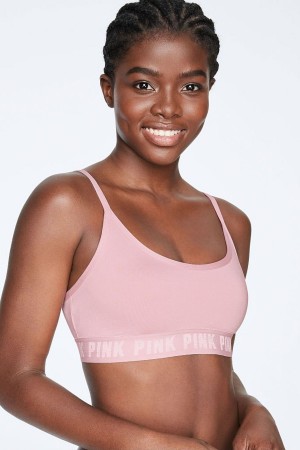 Chalk Rose Victoria's Secret Ultimate Scoop Lightly Lined Sports Bra | MJB-653720