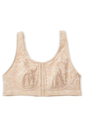 Champagne Nude Victoria's Secret Body by Victoria Front Fastening Non Wired Post Surgery Bra | VAH-681547