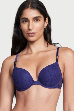 Claret Red Victoria's Secret Sexy Tee Lace Push Up Bra | RAM-967158