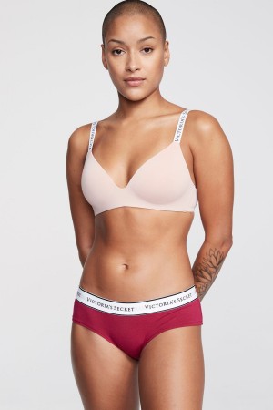 Claret Red Victoria's Secret Stretch Cotton Logo Knickers | FTI-017428